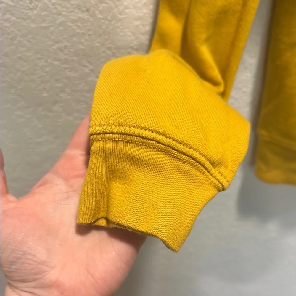 Clare V. Mustard Yellow Crew Neck Sweatshirt with Red Lips - Picture 4 of 9